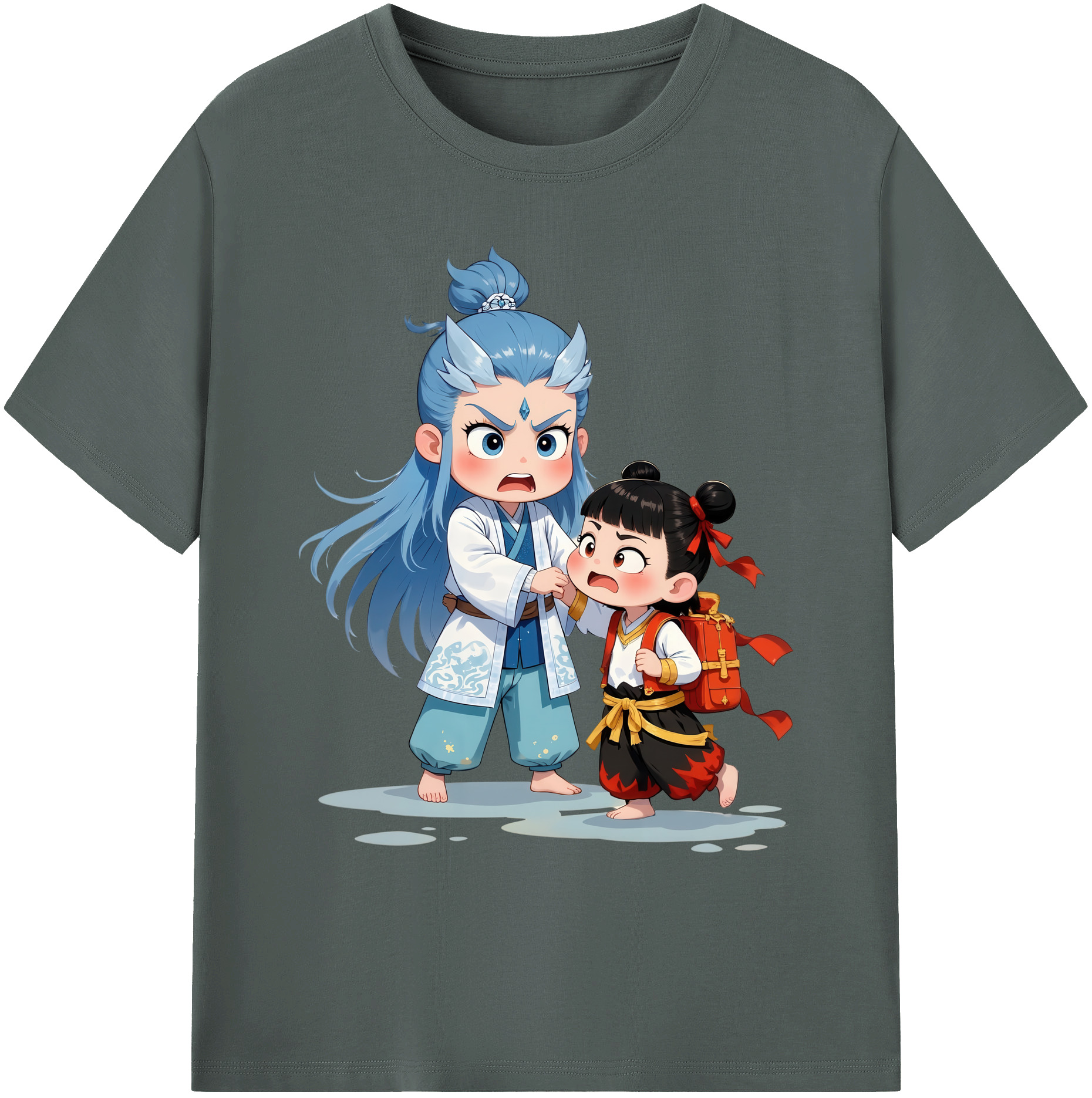 （画像用） Ne Zha 2 ナタ 魔童の大暴れ 綿100％ メンズ半袖Tシャツ｜肌触りやわらか＆通気性